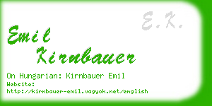 emil kirnbauer business card